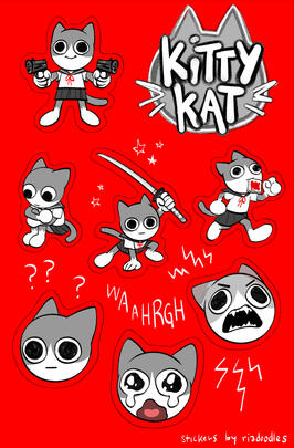 Kitty Kat sticker sheet (original character)